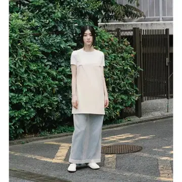 콤비 오간자 미디 원피스