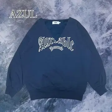 AZUL 맨투맨 vintage 네이비 V넥 M 모드 캐주얼