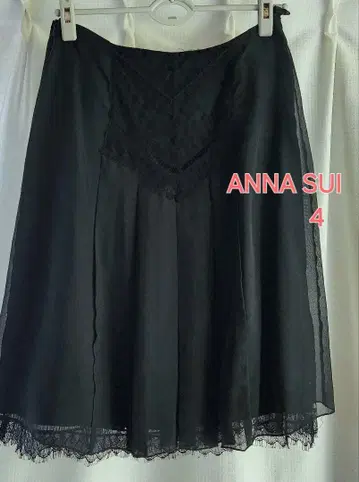 미사용 레벨 ANNA SUI 마미나 US제 실크 스커트 XL 블랙