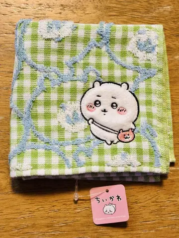 새상품 미사용품 치이카와 타월 손수건 그린 블루