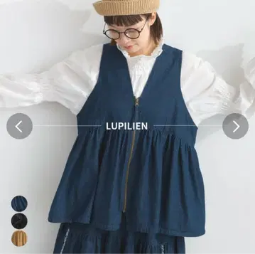 lupilien 루필리안 데님 바이오 워시 가공 밑단 플레어 베스트