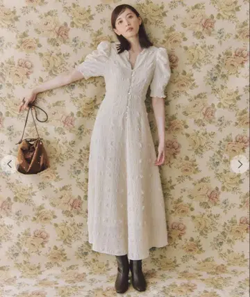 COCODEAL 코코딜 백산 체크 원피스 아이보리