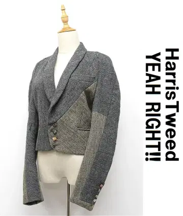 O361/YEAH RIGHT 해리스 트위드 자켓 숏 기장 리메이크