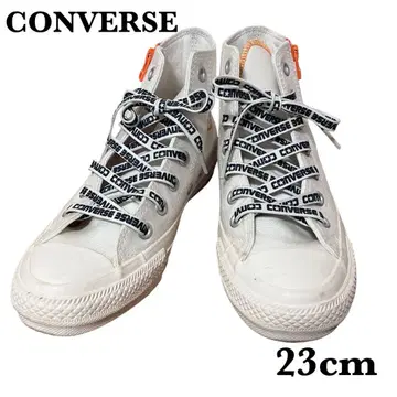 CONVERSE 하이컷 스니커즈 오렌지 지퍼 23cm