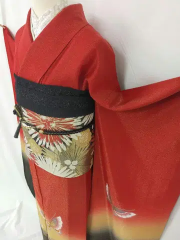 [ WA-Modern ] 순수 실크 후리소데 7점 풀세트
