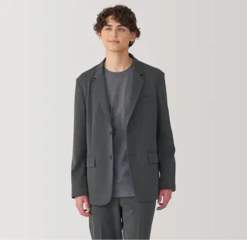 무인양품 스트레치 저지 자켓 & 팬츠 다크 그레이 M 사이즈