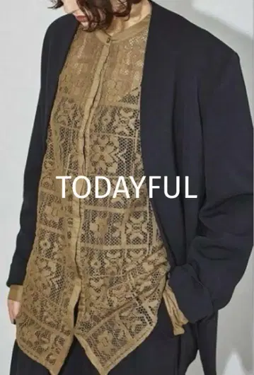 TODAYFUL 블록 레이스 셔츠 긴팔 셔츠