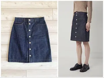 새상품급 A.P.C. Theresa 프론트 버튼 데님 스커트 36