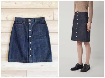 새상품급 A.P.C. Theresa 프론트 버튼 데님 스커트 36