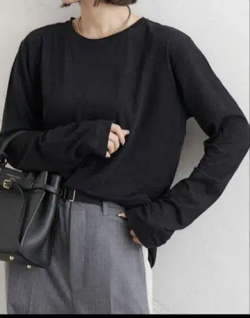 저널 스탠다드 크루넥 시어 롱 T셔츠