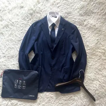 [ 새상품급 ] LARDINI 이지 웨어 신규 로고 네이비 자켓 52
