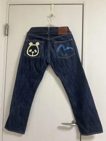 [ 가격 인하 가능 ] EVISU 팬더 자수 우에노점 한정판 데님 팬츠