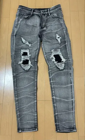 데미지 가공 슬림핏 데님 29