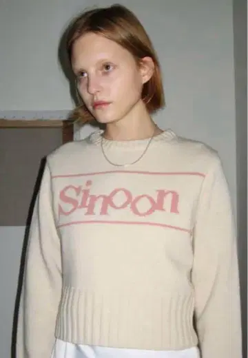 SINOON 니트 핑크 아이보리 PULLOVER KNIT IVORY