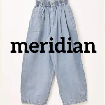meridian 라이트 블루 밑단 턱 와이드 팬츠 허리밴딩