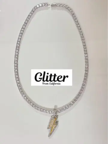 Glitter 테니스 체인 테니스 목걸이 라이트닝 탑 포함
