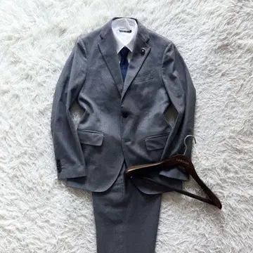 [ 새상품급 ] LARDINI 그레이 울 수트 부토니에르 사이즈 44