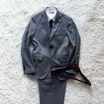 [ 새상품급 ] LARDINI 그레이 울 수트 부토니에르 사이즈 44