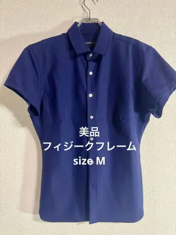 피지크 프레임 스트레치 와이드 칼라 반팔 셔츠 사이즈 M 네이비