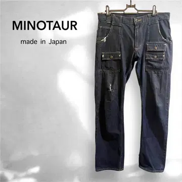 일본제 MINOTAUR 미노토르 데미지 가공 부시 데님 팬츠