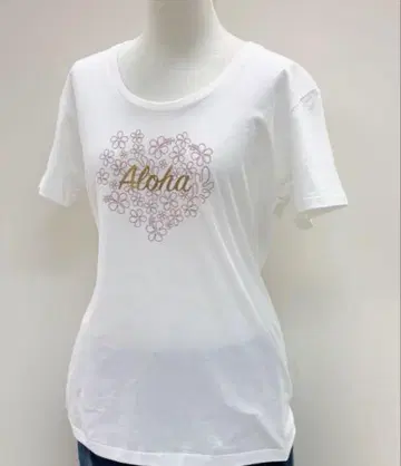 [ 새상품 ] Aloha 로고 화이트 반팔 T셔츠