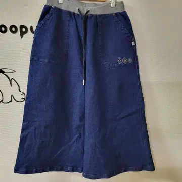 네이비 가우초 팬츠 자수 디자인