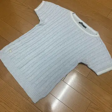 랄프 로렌 케이블 니트 포트넥 반팔