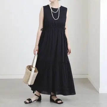 B:MING by BEAMS 티어드 슬리브리스 맥시 원피스