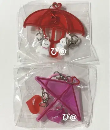 흔들흔들 트윈즈 상애 이름 우산 메지루시 참 레드 핑크