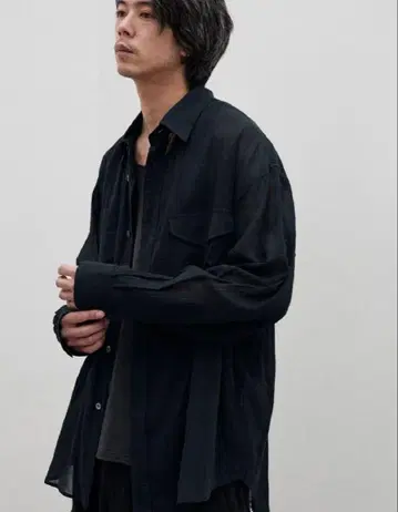 WASHED VOILE SHEER SHIRT L 사이즈