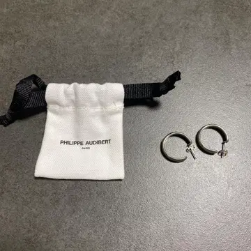 PHILIPPE AUDIBERT PARIS 실버 후프 귀걸이