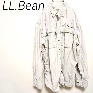 LL.Bean 화이트 긴팔 셔츠 포켓 부착 M 캐주얼 등 메쉬