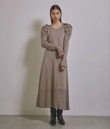 MIELI INVARIANT Glitter Tuck Knit Dress
