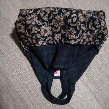일본 의류용 백 꽃무늬 체크