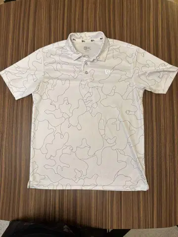 NEW ERA 골프 화이트 카모플라쥬 피케 셔츠 M