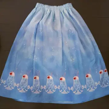 액시즈 크림 소다 패턴 스커트