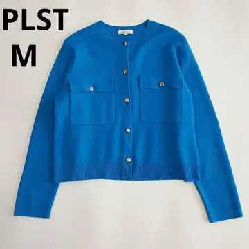 플라스테 메탈 버튼 크루넥 가디건 블루 M 사이즈