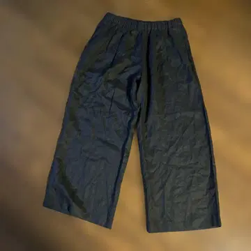 MUJI 블랙 린넨 와이드 팬츠 XL