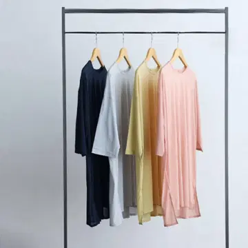 부드러운 원단의 오부소매 튜닉 핑크