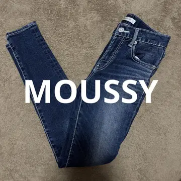 [ moussy ] [ 새상품급 ] 스키니 데님 화이트 스티치 23인치
