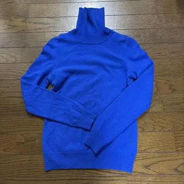 UNIQLO 100% 캐시미어 터틀넥 스웨터 M 파랑