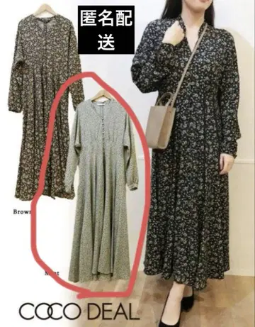 코코딜 리틀 플라워 프린트 롱 원피스