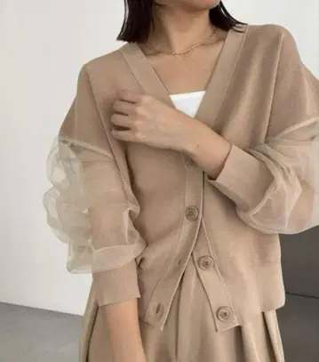 capricieux le'mage 소매 시어 가디건