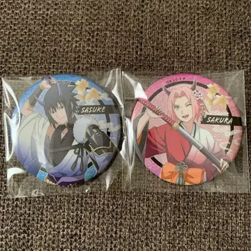 NARUTO 나루토 귀신 ver. 글리터 캔뱃지 2개 사스케 & 사쿠라