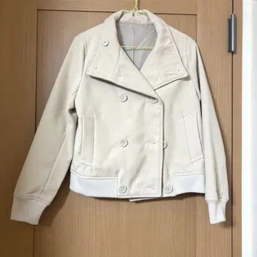 여성용 더블 라이더 자켓 화이트 베이지 [ M 사이즈 ]