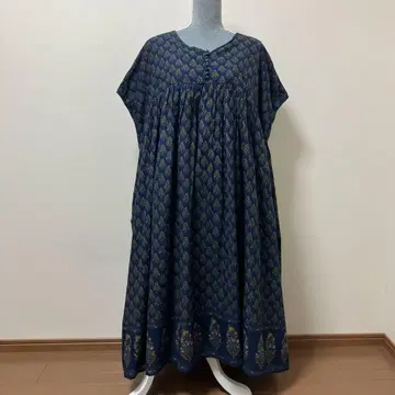 사만사 모스모스 원피스 롱 원피스 꽃 꽃무늬 네이비 면 여름 가을