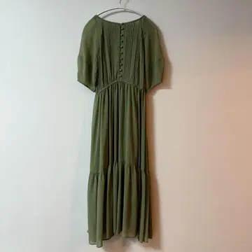 올리브 그린 반팔 셔츠 원피스 싸개 버튼 이너 포함