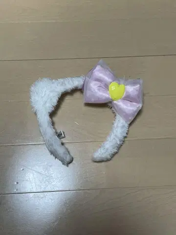 고양이 귀 머리띠 핑크 리본 포함
