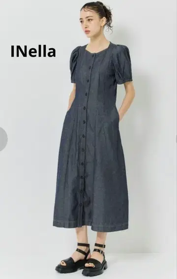 INella 이네라 studious 벌룬 슬리브 스티치 원피스 일본