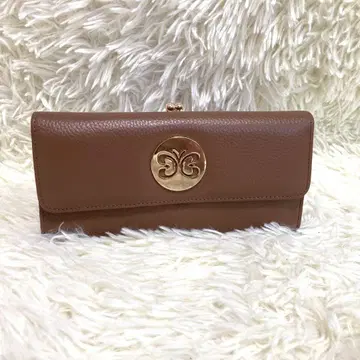 HANAE MORI 하나에모리 가마구치 장지갑 소가죽 카멜